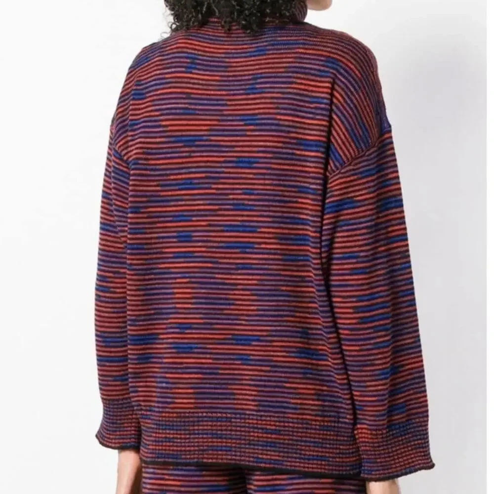 Missoni Oversized 100% Virgin Wool Striped Turtleneck Sweater EUC Sz Small $595